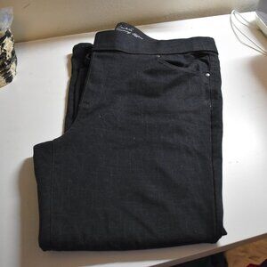 Avery Pull-on Pants - Charcoal Gray Plaid - Sz 20 - Gloria Vanderbilt